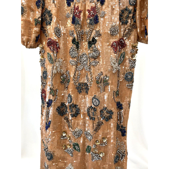 Mac Duggal 93546 Size 14 Beaded Sequin Long Bishop Sleeve Evening Dress NWT FLAW - Picture 13 of 16